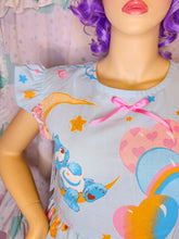 Load image into Gallery viewer, Care Bears upcycled sack dress, 80s fairy spank kei size medium