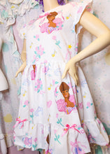 Load image into Gallery viewer, 90s doll upcycled sack dress, 80s fairy spank kei size Large