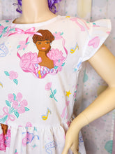 Load image into Gallery viewer, 90s doll upcycled sack dress, 80s fairy spank kei size Large