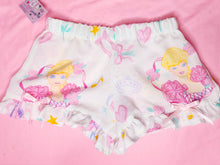 Load image into Gallery viewer, 90s doll upcycled fairy spank kei ruffle shorts, ballerina size medium