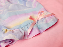 Load image into Gallery viewer, Pastel rainbow upcycled fairy spank kei ruffle shorts, 80s 90s size L XL