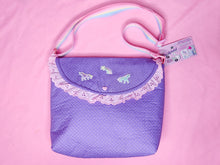 Load image into Gallery viewer, Purple unicorn polka dot purse, fairy spank kei pastel rainbow 80s