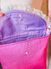 Load image into Gallery viewer, Purple magenta pin stripe purse, fairy spank kei pastel rainbow 80s