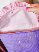 Load image into Gallery viewer, Purple unicorn polka dot purse, fairy spank kei pastel rainbow 80s