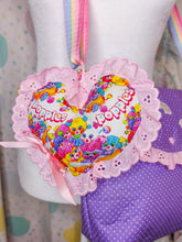Load image into Gallery viewer, Popples heart plush key chain trinket, fairy spank kei bag charm 80s