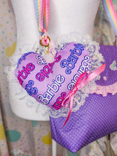 Load image into Gallery viewer, 90s doll heart plush key chain trinket, fairy spank kei bag charm