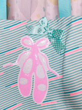 Load image into Gallery viewer, Green pink 80s tote bag, fairy spank kei, 90s stripe ballet slipper
