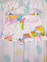 Load image into Gallery viewer, Popples upcycled fairy spank kei ruffle shorts, 80s size medium