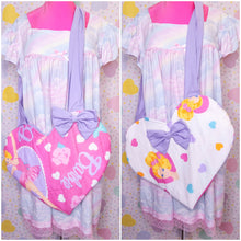 Load image into Gallery viewer, 90&#39;s doll upcycled heart shaped spank kei quilted tote bag