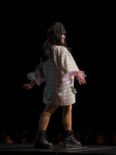 Load image into Gallery viewer, Mall curved window knit shirt dress, sequin applique carousel roller skate palm tree size XL