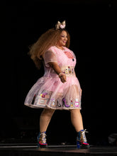 Load image into Gallery viewer, Makeup and shoe counter organza dress, sequin applique retro mall size XL