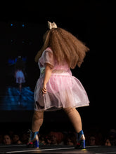 Load image into Gallery viewer, Makeup and shoe counter organza dress, sequin applique retro mall size XL