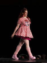 Load image into Gallery viewer, Hot pink Diet Coke polka dot top, 80s fairy spank kei decora, size Large