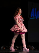 Load image into Gallery viewer, Hot pink Diet Coke polka dot top, 80s fairy spank kei decora, size Large