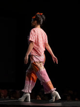 Load image into Gallery viewer, Mall food court patchwork pants, memphis print, pizza pretzel french fries, size Medium