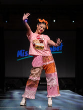 Load image into Gallery viewer, Mall food court patchwork pants, memphis print, pizza pretzel french fries, size Medium