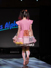 Load image into Gallery viewer, Food Court patchwork maximalist dress, tulle ruffle retro pizza pretzel French fries size M