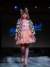 Load image into Gallery viewer, 80's pastel stripe slushy top, fairy spank kei sequin size Medium