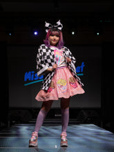 Load image into Gallery viewer, Mall food court jacket, black and white checkered sequin applique, size Medium/Large