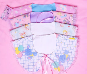 Pastel 90's heart balloon grid print fairy spank kei detachable collar