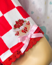 Load image into Gallery viewer, Red checkered Diet Coke boxy top, Valentine heart pad lock t shirt size XL Extra Large