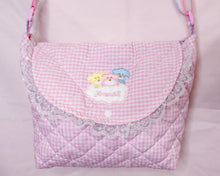 Load image into Gallery viewer, Pink cottagecore gingham quilted purse, fairy spank kei kitschy animal