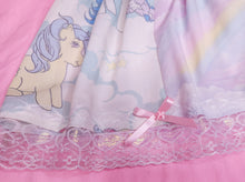 Load image into Gallery viewer, My Little Pony pastel rainbow upcycled fairy Spank kei skirt size M