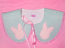 Load image into Gallery viewer, Mint green gingham detachable collar, bunny patch retro showa sweet lolita