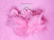 Load image into Gallery viewer, SALE pink faux fur pompom earrings, chunky bimbo 90s drag queen