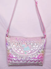 Load image into Gallery viewer, Iridescent heart quilted purse, fairy spank kei unicorn