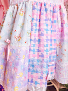 Pastel patchwork lovecore dress, size M