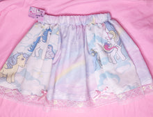 Load image into Gallery viewer, My Little Pony pastel rainbow upcycled fairy Spank kei skirt size M