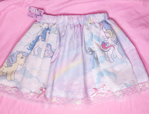 My Little Pony pastel rainbow upcycled fairy Spank kei skirt size M