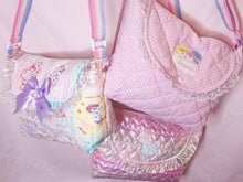 Load image into Gallery viewer, Pink cottagecore gingham quilted purse, fairy spank kei kitschy animal