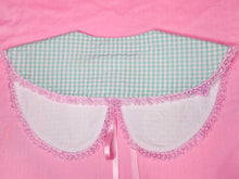 Load image into Gallery viewer, Mint green gingham detachable collar, bunny patch retro showa sweet lolita