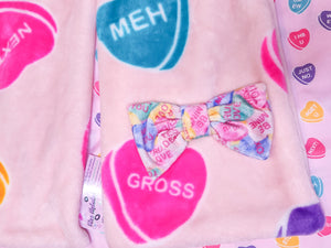 Insult conversation hearts lovecore scarf, Valentine's Day