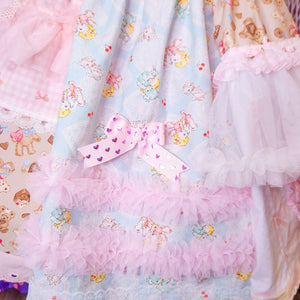 Lovecore maximalist tulle ruffle sweet lolita skirt, size XL