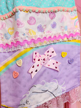 Load image into Gallery viewer, Fairy Spank Kei patchwork pastel scarf, pastel rainbow unicorn