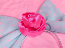 Load image into Gallery viewer, Mint/pink heart headband bow, Valentine&#39;s Day lovecore rose