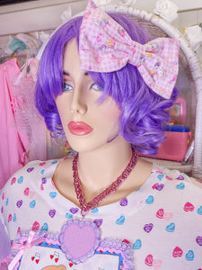 Ruffle heart pillow chunky maximalist necklace, fairy spank kei