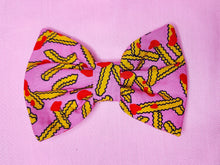 Load image into Gallery viewer, Pink french fry hair bow, fairy spank kei, retro 80s 90s mall food court