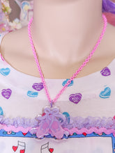 Load image into Gallery viewer, Ballet slippers 90s glitter resin necklace, fairy spank kei