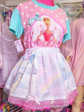 Load image into Gallery viewer, My Little Pony pastel rainbow upcycled fairy Spank kei skirt size M