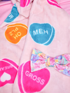 Insult conversation hearts lovecore scarf, Valentine's Day