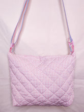 Load image into Gallery viewer, Pink cottagecore gingham quilted purse, fairy spank kei kitschy animal