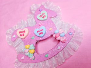 Rocking horse Valentine lovecore 2-way clip, sweet lolita