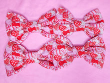 Load image into Gallery viewer, Red/pink cookie hair bow, Valentine&#39;s Day lovecore