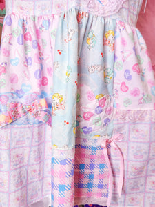 Pastel patchwork lovecore dress, size M