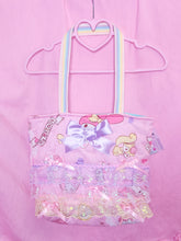 Load image into Gallery viewer, Quilted My Melody tote bag, pastel iridescent lace