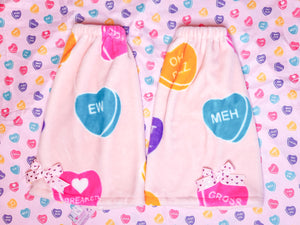 Insult conversation hearts legwarmers, valentine's day